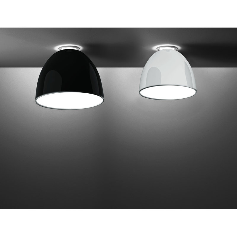 Gloss Black Aluminum Bowl Ceiling Light 16.94" H x 21.69" W
