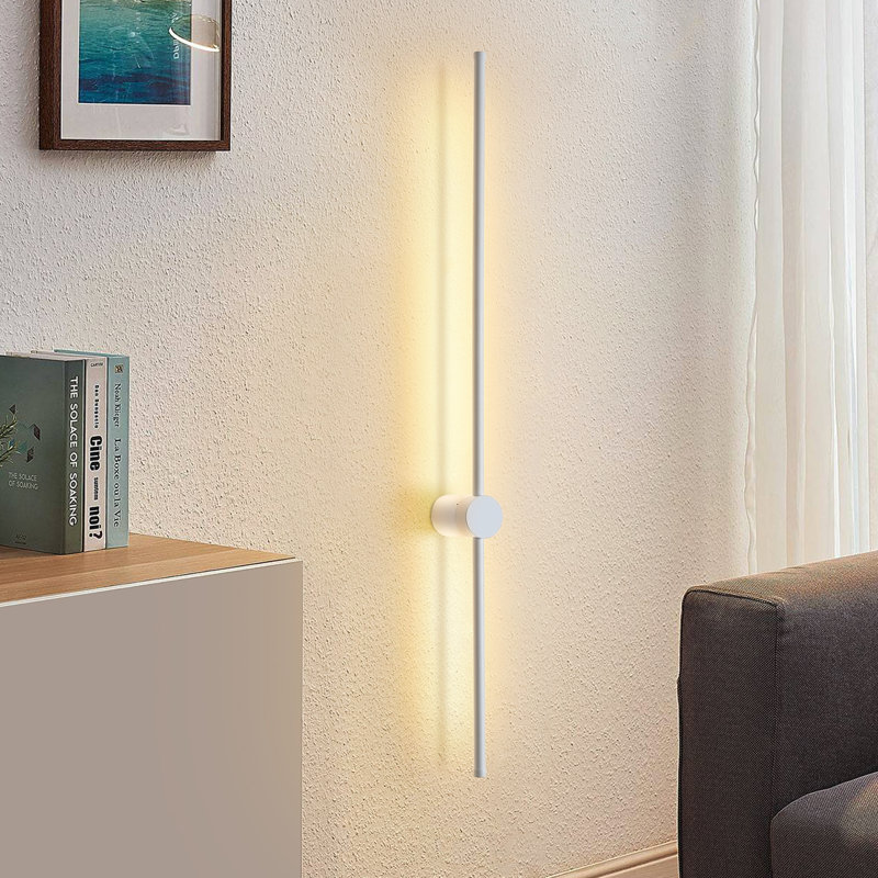 LED wall light white - modern 5W hallway lamp warm white 3000K swivel wall lighting for hallway, staircase, bedroom, living room, children's room