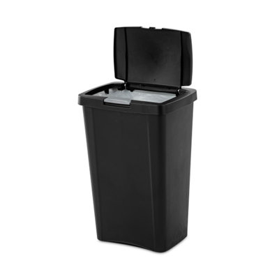 Sterilite 13 Gallon TouchTop Wastebasket with Lid That Opens with Touch, Conceals Trash in Kitchen