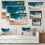 Vue aérienne de Blue Ocean Waves II - art nautique et côtier sur toile-517165920-517165914