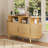 55.1"w Mid-century Modern Record Player Stand With Charging Station, Fluted Panel Record Storage Cabinet With Open Shelves & Hidden Storage-952775069