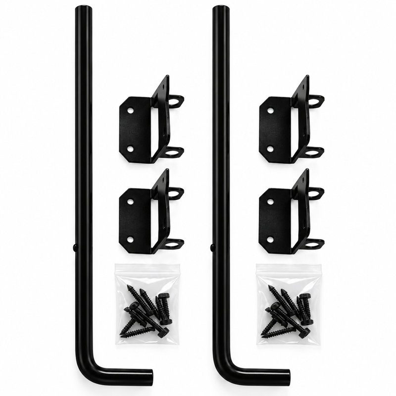 FCD Fence Gate Drop Rod, 24 x 3 Inch, Black, 2 Pack