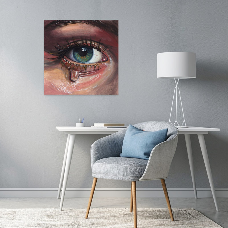 Single Tear Contemporary Wall Art, 24" H x 24" W