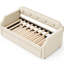 Lit de jour simple rembourré avec couchette, revêtement en lin beige, pour chambre d'amis