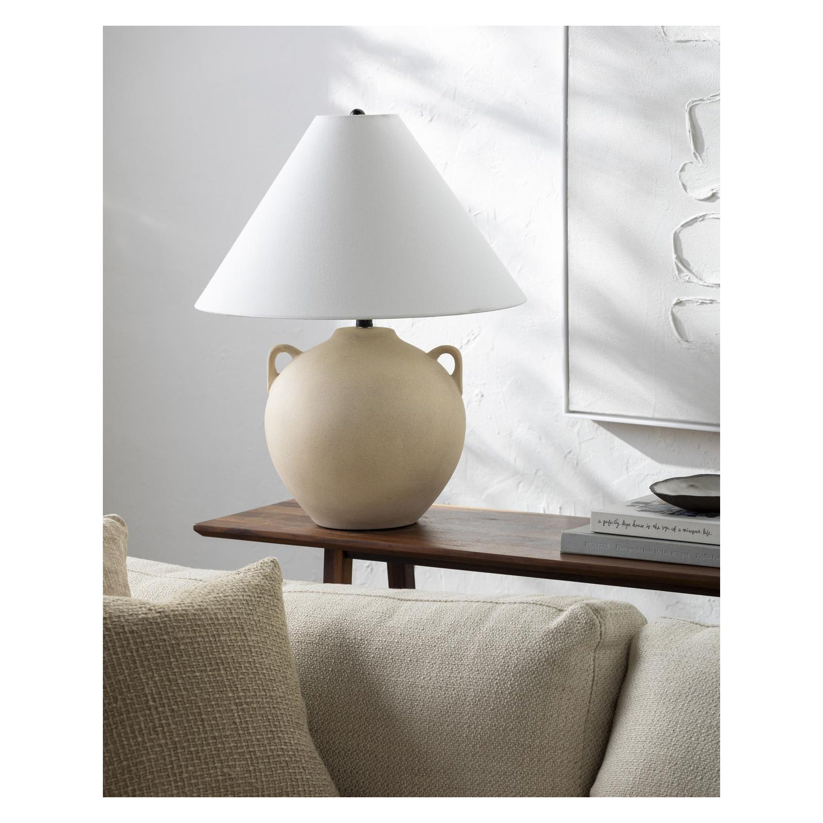 Ceramic Accent Lamp, Beige