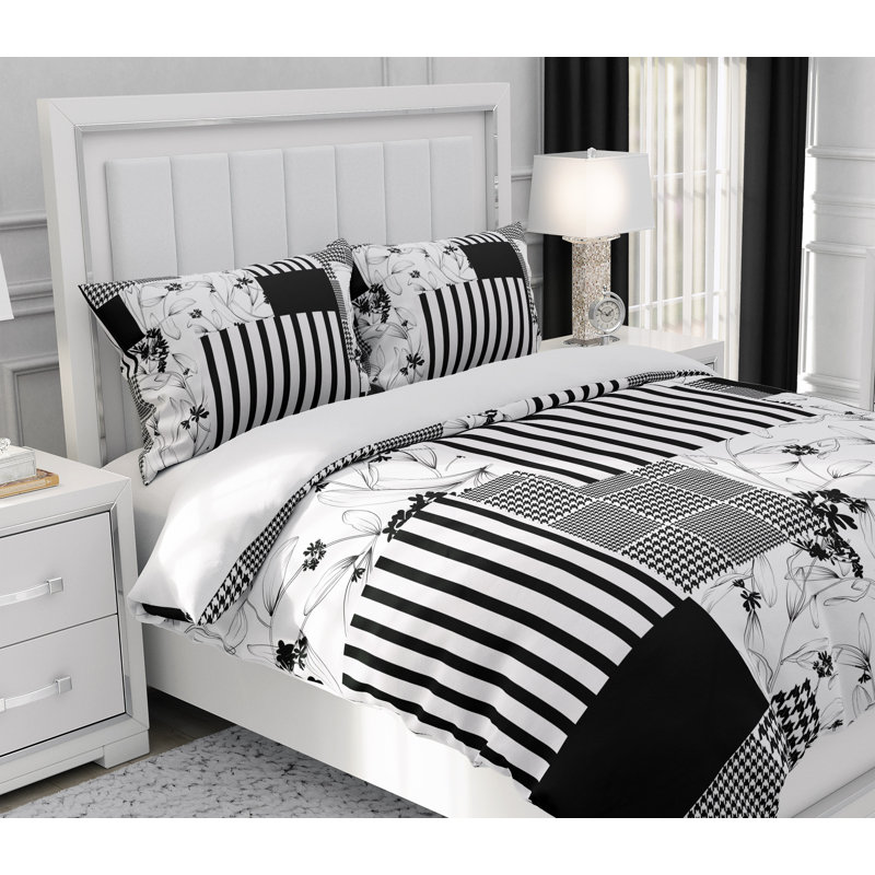 Floral Duvet Cover, King Duvet Cover + 2 King Shams