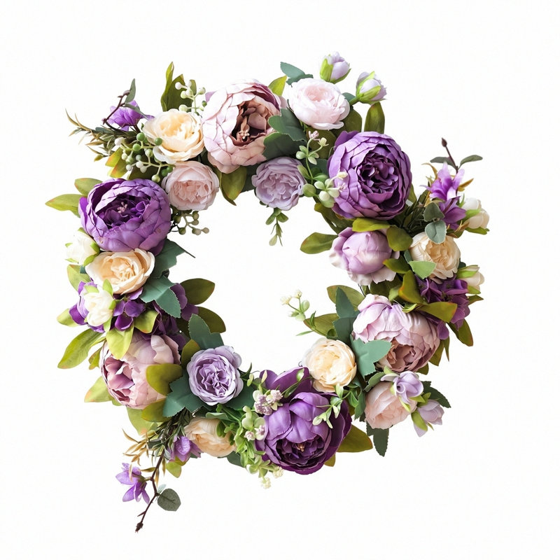 Couronne de pivoines 18 po, Mauve clair