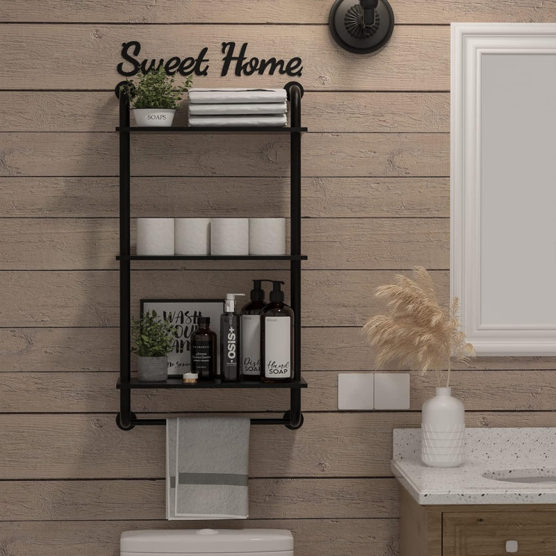 Teter 3 Piece Floating Shelf, Black