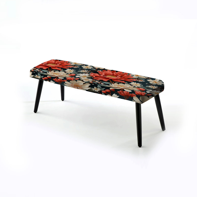 Banc corail à motif floral fleurs de dahlia Coral Tones