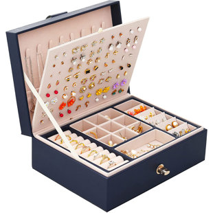 9x6 Clear Plastic Jewelry Organizer Box / Bead & Earring Storage Container  With 9 Grid Compartment Tray / Transparent Portable Case 