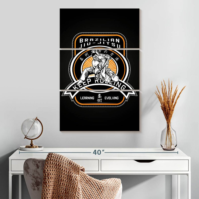 Sirci BJJ - orange et noir, H 32 po x l 20 po