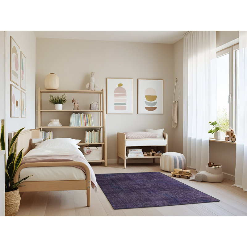 Tapis mauve foncé traditionnel, Rectangle 4 pi x 6 pi