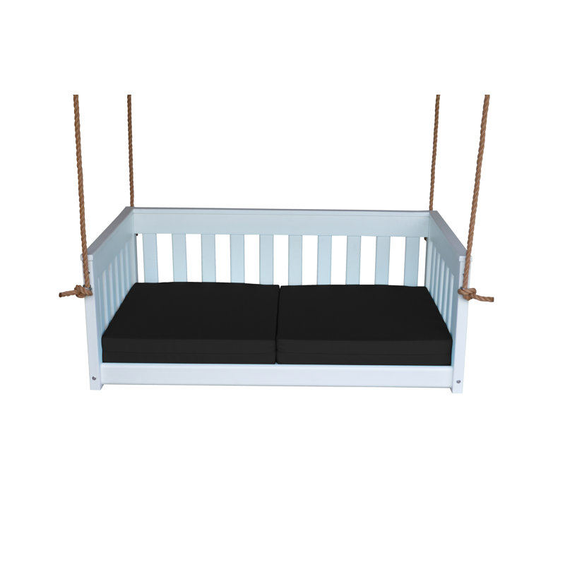2 Person Porch Swing, Black, White