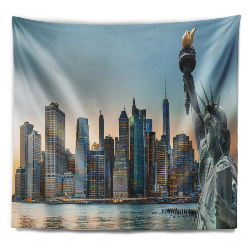 Photographie new york city skyline panorama tapisserie, H 78 po x l 92 po