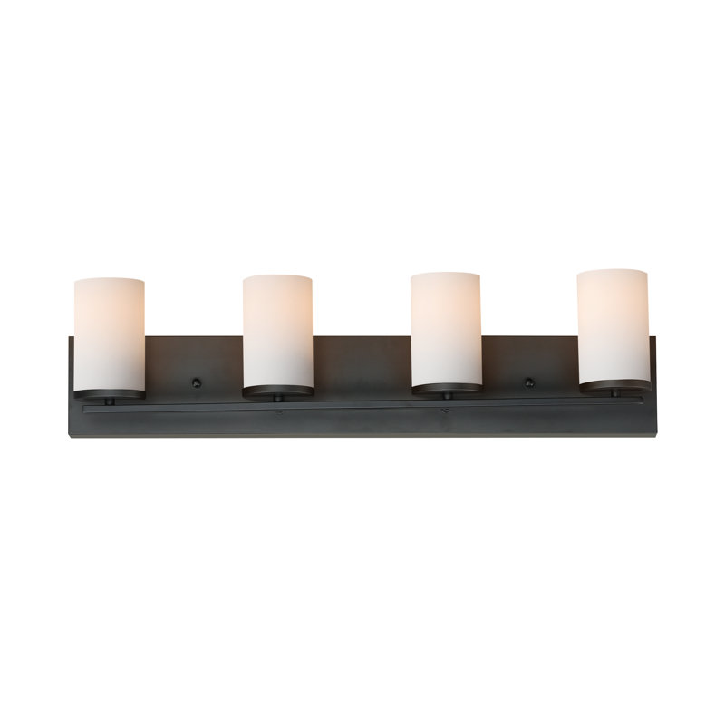 Barre d'éclairage de salle de bain 4 lumières à intensité variable Amont, Noir