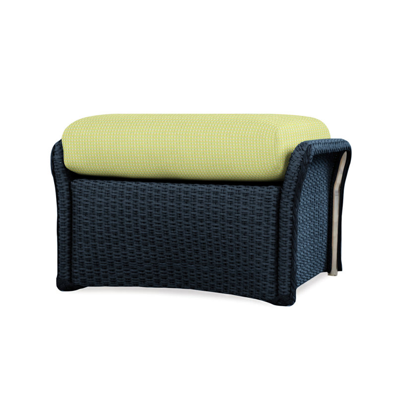 Weekend Retreat Outdoor Ottoman, Sailcloth Salt, Ebony