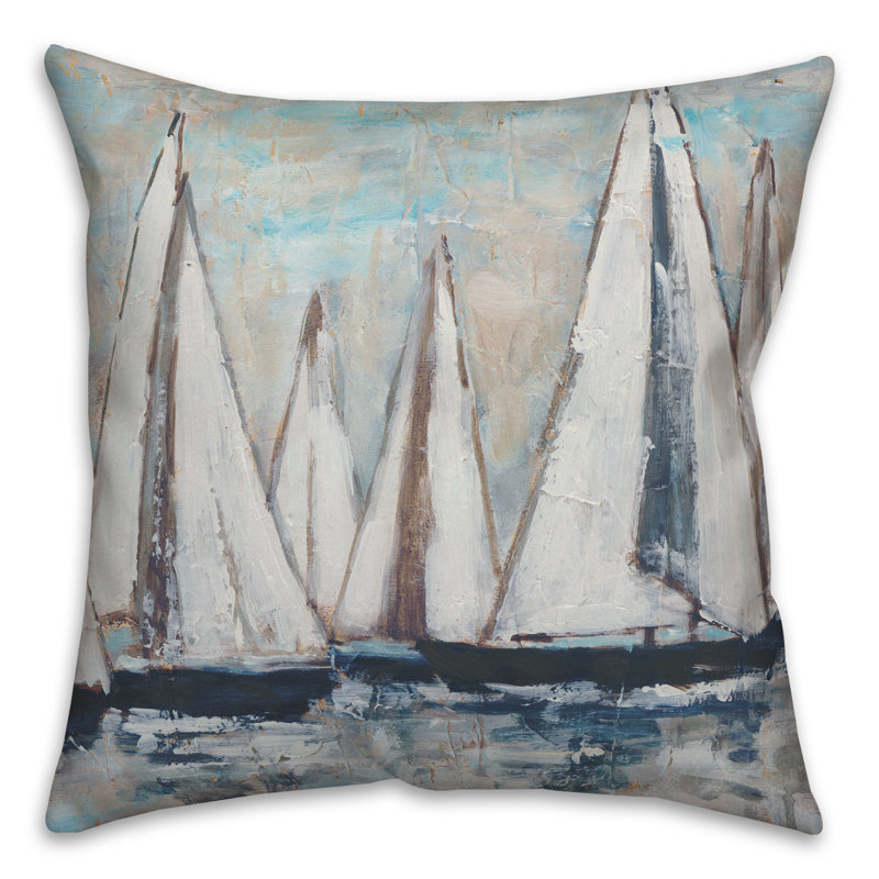  Housse de coussin d'extérieur carré Painterly, Bleu