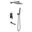 Pomme de douche à fixation murale 10 po - Noir mat, fabrication en laiton et acier inoxydable, injection d'air pour un débit plus fort et uniforme, système de bain relaxant, finition noire, matériau en acier, solide,-118088706