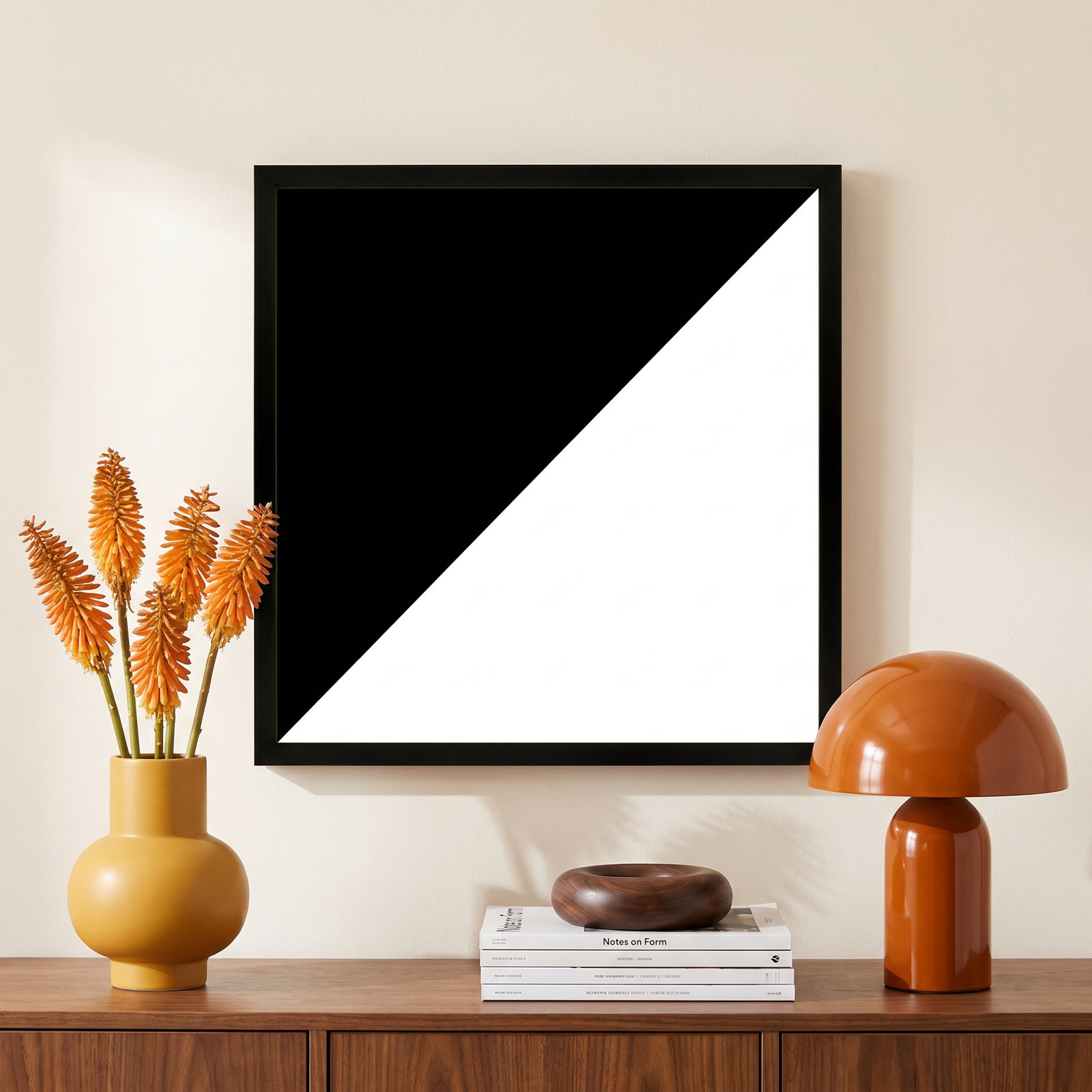Half Framed Graphic Art Print, 16" H x 16" W, Black Framed