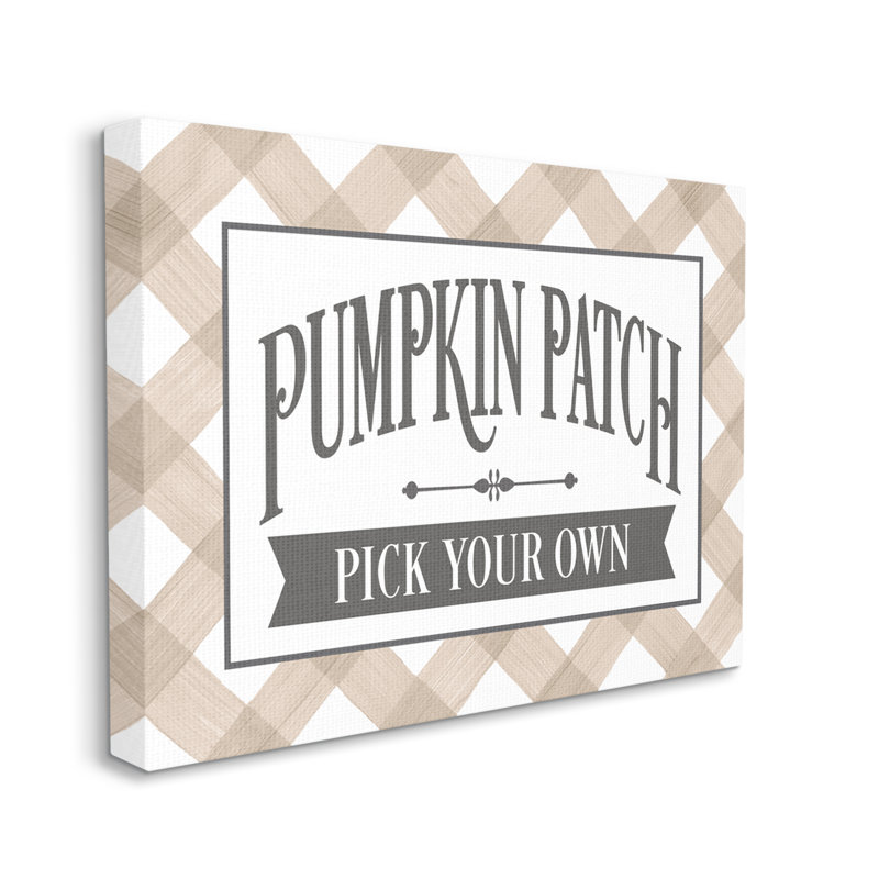 Art textuel sur toile, "Pumpkin Patch Country Sign", H 16 po x l 20 po x P 1,5 po, Toile tendue