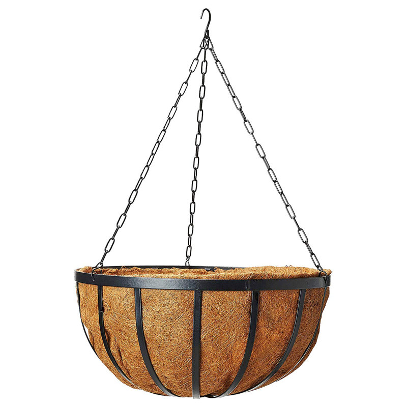 Pot à fleurs suspendu en métal Rodolfo, H 7,5 po x l 16 po x P 16 po