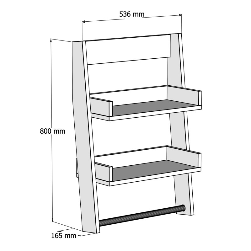 Cicero 2 Piece Solid Wood Floating Shelf with Towel Bar