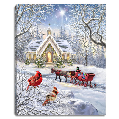 A Christmas Journey 16 x 20 Lighted Fiber Optic and LED Canvas