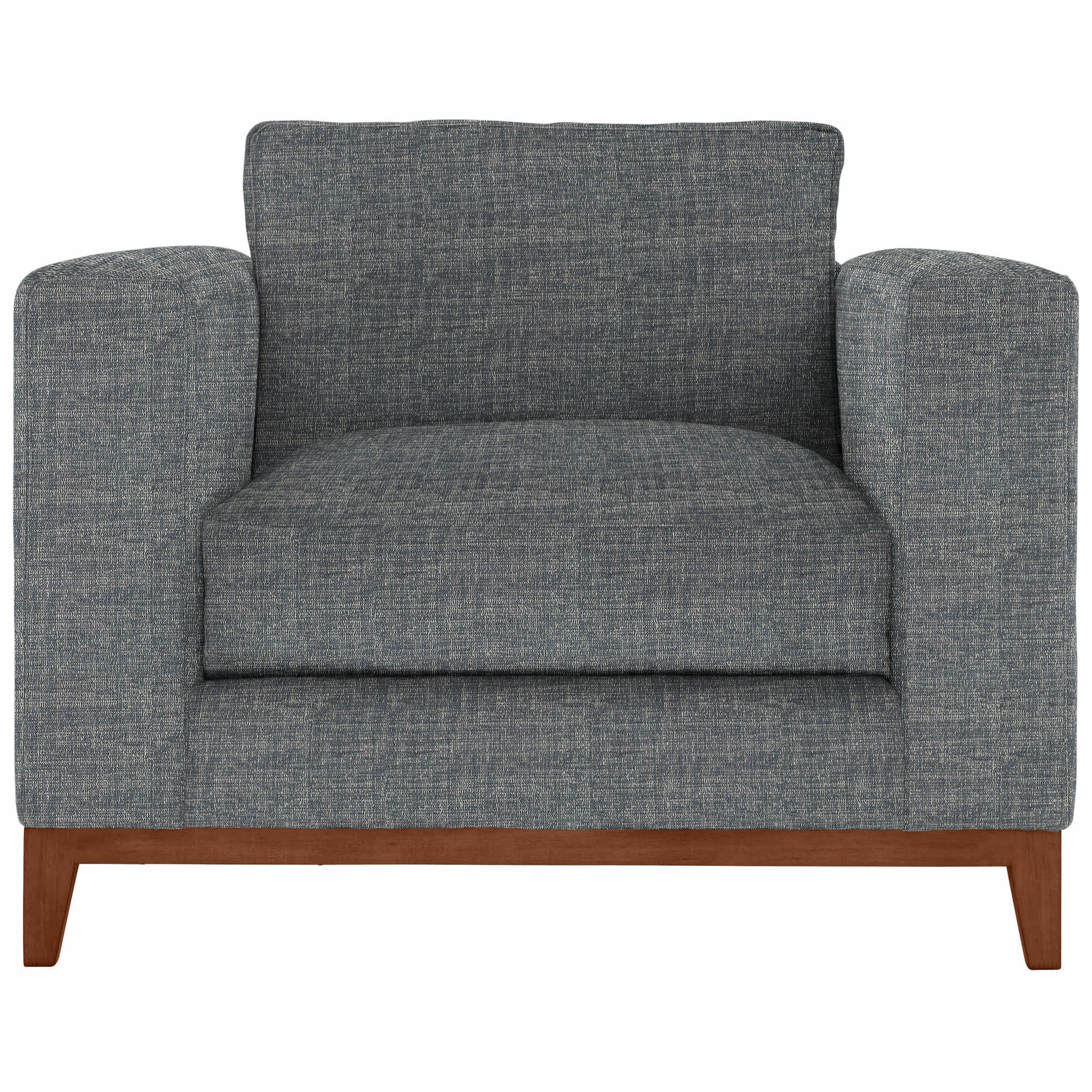 Noel 40" Wide Armchair, Dark Gray Chenille 5533-011, Tobacco Distressed