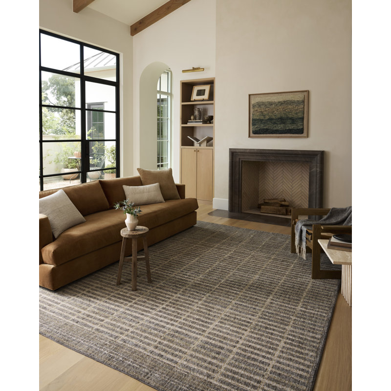 Tapis Loloi Roxie Smoke / Naturel, 5 pi 2 po x 7 pi 6 po