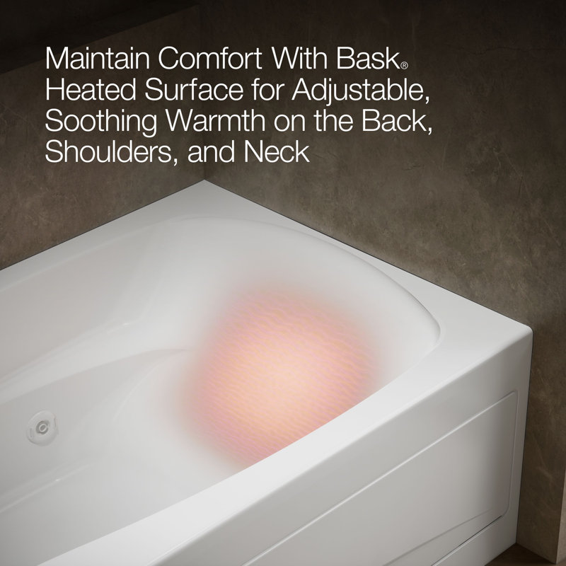Mariposa® 72" x 36" Whirpool Bathtub, White, Left