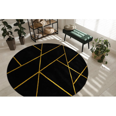 Round Riggins Geometric Area Rug