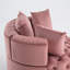 Fauteuil polyvalent réglable en velours rose élégant, parfait pour les espaces de vie modernes