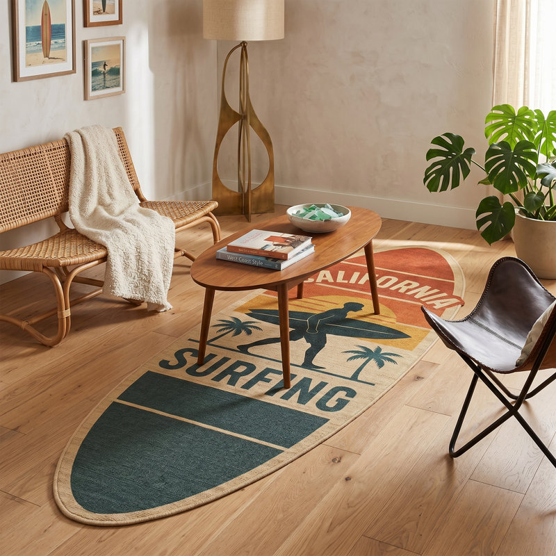 Tapis rétro de planche de surf 5 pi x 8 pi