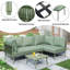 L Shape Garden Furniture Set With Cushions-617356942