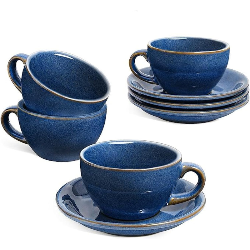 Ceramic coffee cup and saucer set
