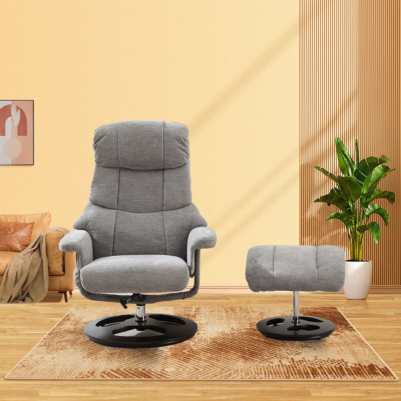 Méridienne de luxe avec repose-pieds et dossier réglable, base pivotante à 360 ° pour le salon de la chambre à coucher