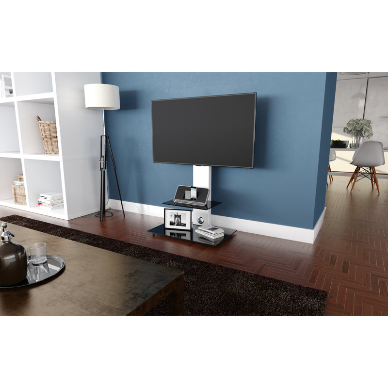 Aketzalli Latitude Run® Single Screen Floor Stand Mount, White