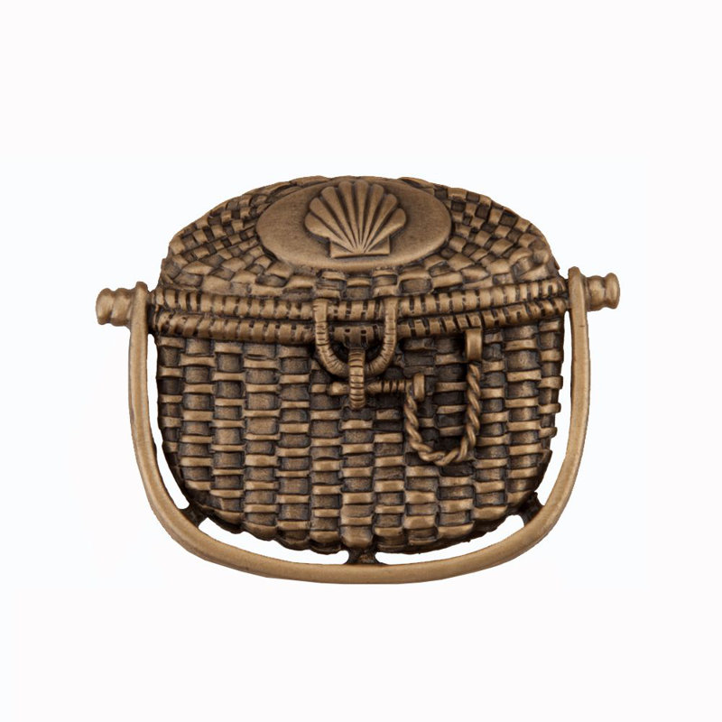 Nantucket Basket Cabinet Knob, Museum Gold