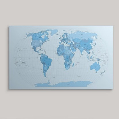 «World Map» par Francy, impression, H 22 po x l 36 po x P 1,5 po, Toile