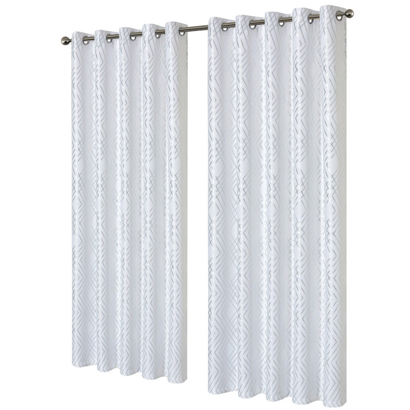 Blackout Curtain Panel Pair, White, 228cm Width x 167cm Drop