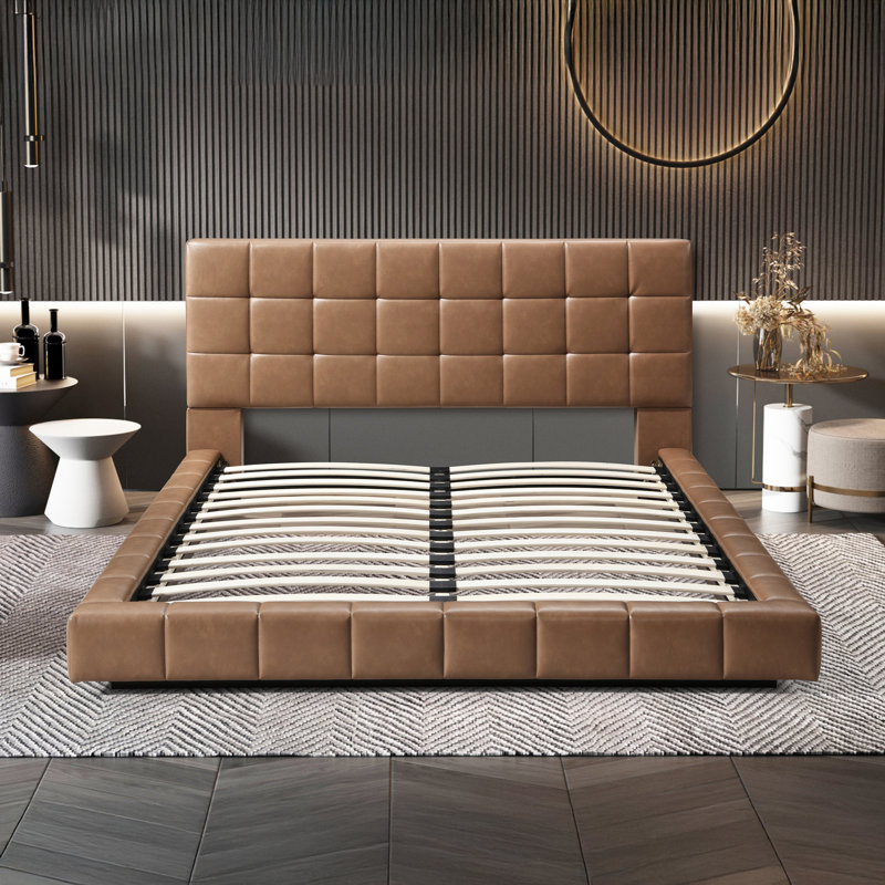 Lit plateforme tapissier Braesyn, Grand