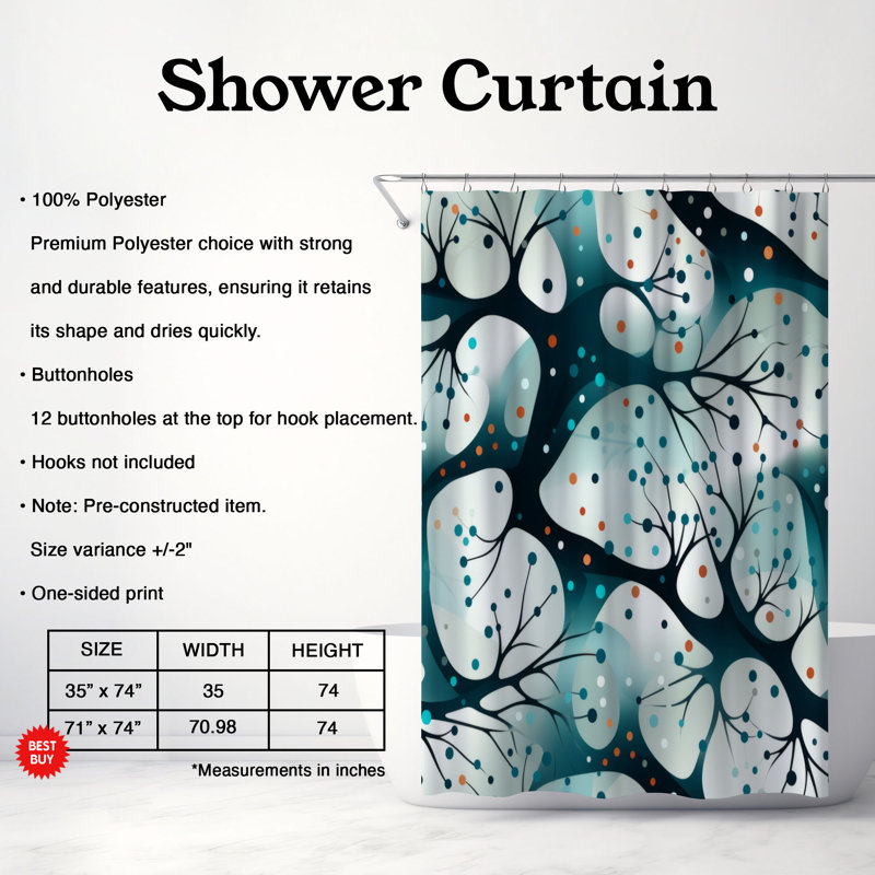 Diverse Forms - Premium Shower Curtain, 74"H x 71"W