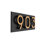 Floating 3-Number Horizontal Sign, Black /w/ Black / Gold Modern Font Numbers