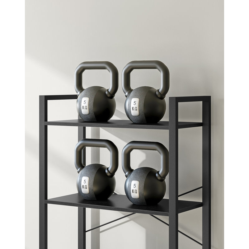 Beufort 186cm H x 66cm W Etagere Bookcase, Ebony Black/Ink Black