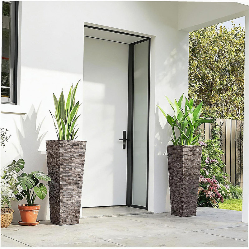 Boîtes à fleurs, ensemble de 2 pots à fleurs, pots à fleurs hauts