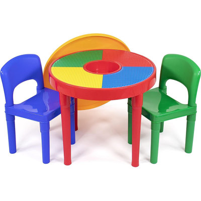 Kids 3 Piece Square Play Or Activity Table and Chair Set