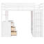Lit mezzanine simple blanc avec rangement pour bureau. Fabrication solide pour plus de stabilité. Agrandissez votre espace de vie. L 44 po x H 65 po et l 78,3 po avec tiroirs - blanc. Bois-311582815-311582752