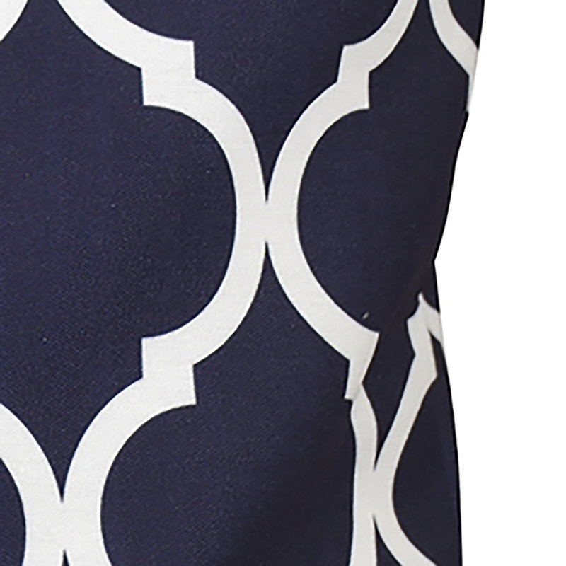 Louis Geometric Reversible Throw Pillow, Navy, 18" H x 18" W x 1" D
