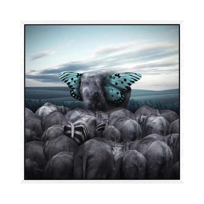 Hail To The King by Hardibudi - Print on Canvas, 66.04cm H x 66.04cm W x 3.81cm D, White Floater Framed