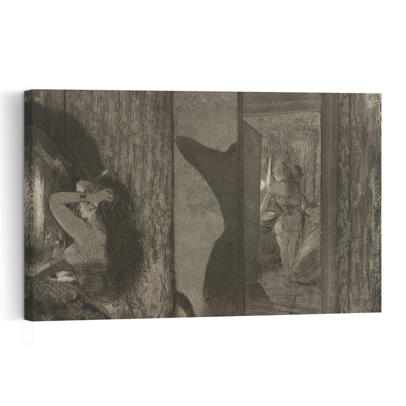 Actrices dans leurs loges, 1879-1880 - Estampe d'art mural contemporain abstraite impressionniste, H 12 po x l 18 po